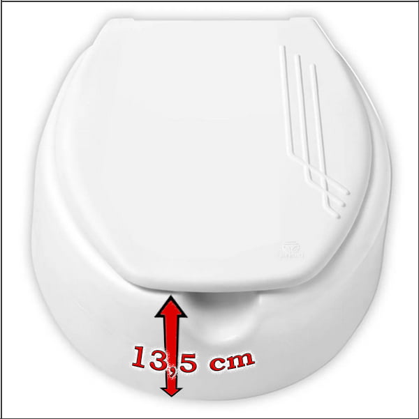 Assento Sanitário Oval Elevado 13,5 Cm Com Tampa